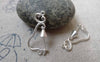 Accessories - 6 Pcs Of Matte Silver Brass Swirly Flower Charms 12x24mm A6675