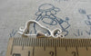 Accessories - 6 Pcs Of Matte Silver Brass Swirly Flower Charms 12x24mm A6675