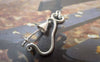 Accessories - 6 Pcs Of Matte Silver Brass Swirly Flower Charms 12x24mm A6675