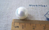 Accessories - 6 Pcs Of Natural Shell Half Bored Hole White Round Pearls 12mm A2463