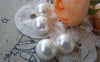 Accessories - 6 Pcs Of Natural Shell Half Bored Hole White Round Pearls 12mm A2463
