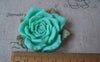 Accessories - 6 Pcs Of Resin Green Rose Flower Cameo 40mm A4648
