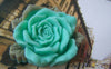 Accessories - 6 Pcs Of Resin Green Rose Flower Cameo 40mm A4648