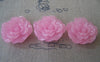 Accessories - 6 Pcs Of Resin Jelly Pink Flower Cameo Cabochon 37mm A609