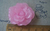 Accessories - 6 Pcs Of Resin Jelly Pink Flower Cameo Cabochon 37mm A609