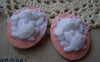 Accessories - 6 Pcs Of Resin Oval Cat Cameo Cabochon Pink 28x37mm A4024
