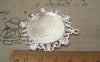 Accessories - 6 Pcs Of Silver Tone Round Cameo Base Settings Match 30mm Cab A5193