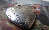 Accessories - 6 Pcs Of Tibetan Silver Love Heart Charms Pendants 25x26mm A1377
