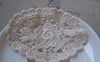 Accessories - 6 Pcs Oval Doily Beige Cream Color Filigree Floral Cotton Lace 48x70mm Set Of 10 Pcs A4849