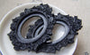 Accessories - 6 Pcs Resin Black Filigree Oval Cameo Cabochon Base Match 30x40mm A4090