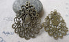 Accessories - 8 Pcs Antique Bronze Filigree Drop Chandelier Earring Pendants Charms 36x47mm A6731