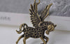 Accessories - 8 Pcs Of Antique Bronze Flying Horse Pendants Charms 41x51mm A7818