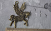Accessories - 8 Pcs Of Antique Bronze Flying Horse Pendants Charms 41x51mm A7818