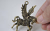 Accessories - 8 Pcs Of Antique Bronze Flying Horse Pendants Charms 41x51mm A7818