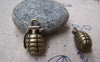 Accessories - 8 Pcs Of Antique Bronze Grenade Charms Pendants 23mm A1434