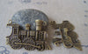 Accessories - 8 Pcs Of Antique Bronze Train Head Connector Pendants 31x45mm A4689