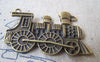 Accessories - 8 Pcs Of Antique Bronze Train Head Connector Pendants 31x45mm A4689