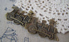 Accessories - 8 Pcs Of Antique Bronze Train Head Connector Pendants 31x45mm A4689