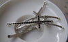 Accessories - 8 Pcs Of Antique Silver Curved Sideways Cross Bracelet Connectors Charms 15x51mm A2750