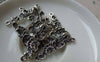 Accessories - 8 Pcs Of Antique Silver Flower Connector Charms Three Loops 28x40mm A5520