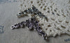Accessories - 8 Pcs Of Antique Silver Flower Connector Charms Three Loops 28x40mm A5520