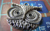 Accessories - 8 Pcs Of Antique Silver Lovely Owl Head Charms 31x31mm A1840