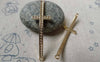 Accessories - 8 Pcs Of Light Gold Curved Sideways Cross Bracelet Connectors Charms 15x51mm A5814