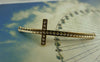 Accessories - 8 Pcs Of Light Gold Curved Sideways Cross Bracelet Connectors Charms 15x51mm A5814