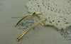 Accessories - 8 Pcs Of Light Gold Curved Sideways Cross Bracelet Connectors Charms 15x51mm A5814