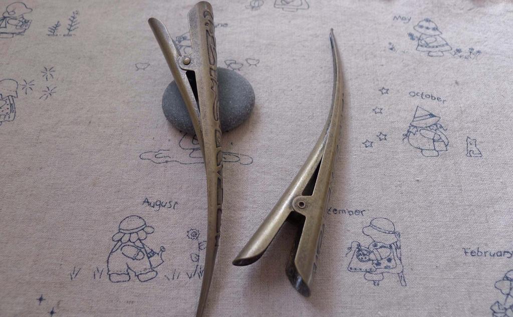 Accessories - Alligator Clip Antique Bronze Bezel Hair Bow Clip Hair Barrette Pinch 130mm Set Of 5 Pcs A7511