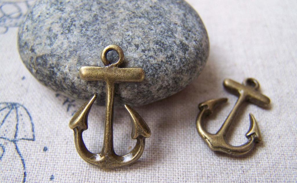 Accessories - Anchor Charms Antique Bronze 15x23mm Set Of 20 Pcs A5765