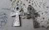 Accessories - Ankh Cross Antique Silver Egyptian Charms Double Sided 20x37mm Set Of 20 A7850