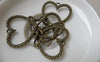 Accessories - Antique Bronze Bowtie Heart Charms 29x30mm Set Of 20 Pcs A6782