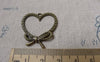 Accessories - Antique Bronze Bowtie Heart Charms 29x30mm Set Of 20 Pcs A6782