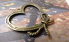 Accessories - Antique Bronze Bowtie Heart Charms 29x30mm Set Of 20 Pcs A6782