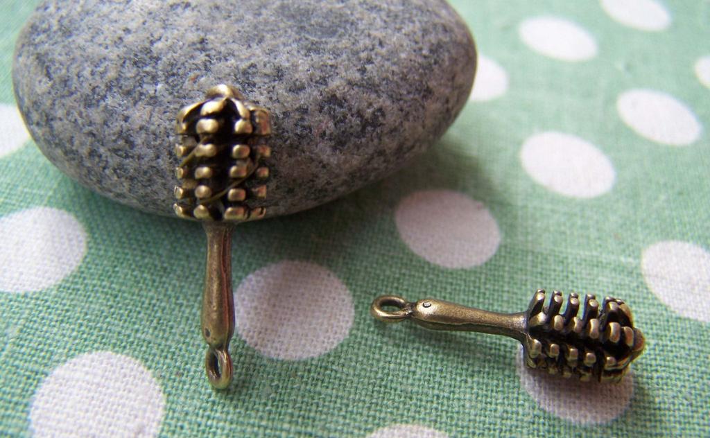 Accessories - Antique Bronze Brush Charms 7x22mm Set Of 10 Pcs A4787
