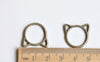 Accessories - Antique Bronze Cat Ear Ring Charms Pendants Set Of 20 A8348