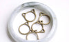 Accessories - Antique Bronze Cat Ear Ring Charms Pendants Set Of 20 A8348
