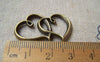 Accessories - Antique Bronze Double Heart Charms Two Hearts Pendants 20x32mm Set Of 10 A1521