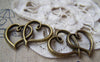 Accessories - Antique Bronze Double Heart Charms Two Hearts Pendants 20x32mm Set Of 10 A1521