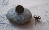 Accessories - Antique Bronze Ear Studs Earring Posts Scalloped Edge Bezel Match 12mm Cabochon Set Of 10 Pcs A5038
