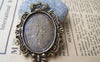 Accessories - Antique Bronze Pendant Tray Bowtie Crown Base Settings Match 22x29mm Cabochon A3161