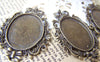 Accessories - Antique Bronze Pendant Tray Bowtie Crown Base Settings Match 22x29mm Cabochon A3161