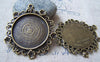 Accessories - Antique Bronze Round Pendant Tray Base Settings Match 30mm Cabochon Set Of 4 A3184