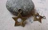 Accessories - Antique Bronze Star Hole Charms 17mm Set Of 50 Pcs A6091