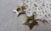 Accessories - Antique Bronze Star Hole Charms 17mm Set Of 50 Pcs A6091