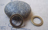 Accessories - Antique Bronze Textured Round Circle Rings 19mm Set Of 20 Pcs A4817