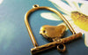 Accessories - Antique Gold Flat Bird Ring Cage Connector Charms 25x33mm Set Of 10 A3454