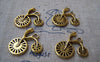 Accessories - Antique Gold Racing Bike Sports Bicycle Charms Pendants 24x24mm Set Of 10 Pcs A2682