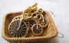 Accessories - Antique Gold Racing Bike Sports Bicycle Charms Pendants 24x24mm Set Of 10 Pcs A2682